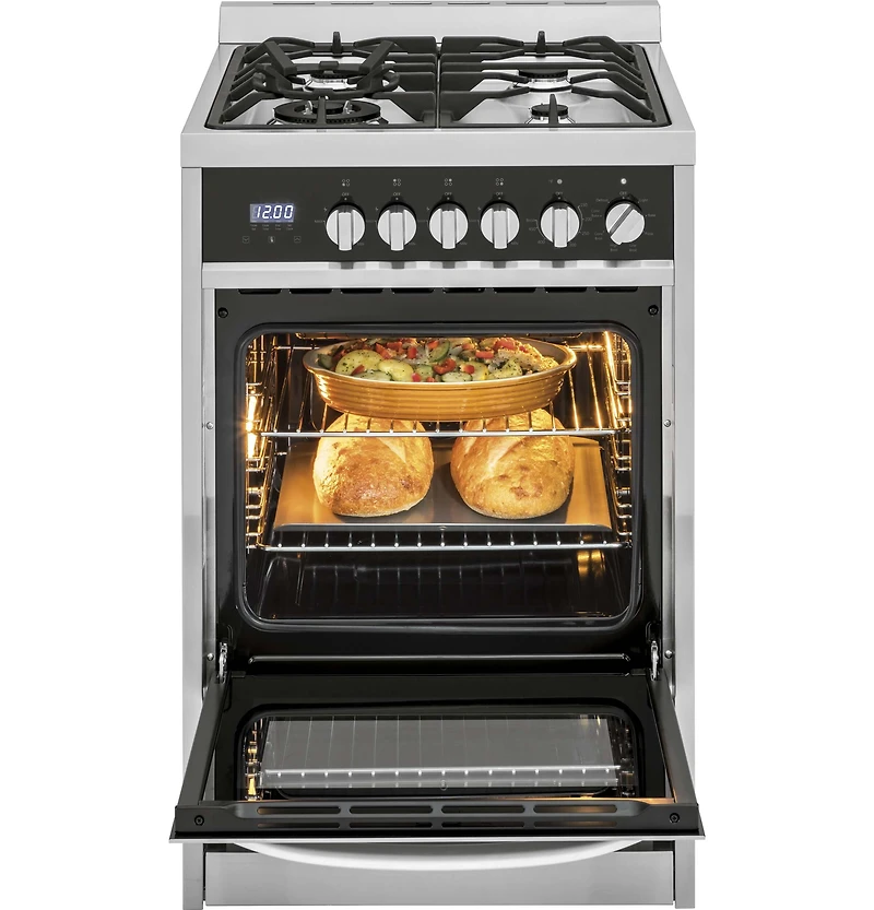 Stainless 24 inch 2.0 Cu. Ft. Dual-Fuel Free-Standing Range