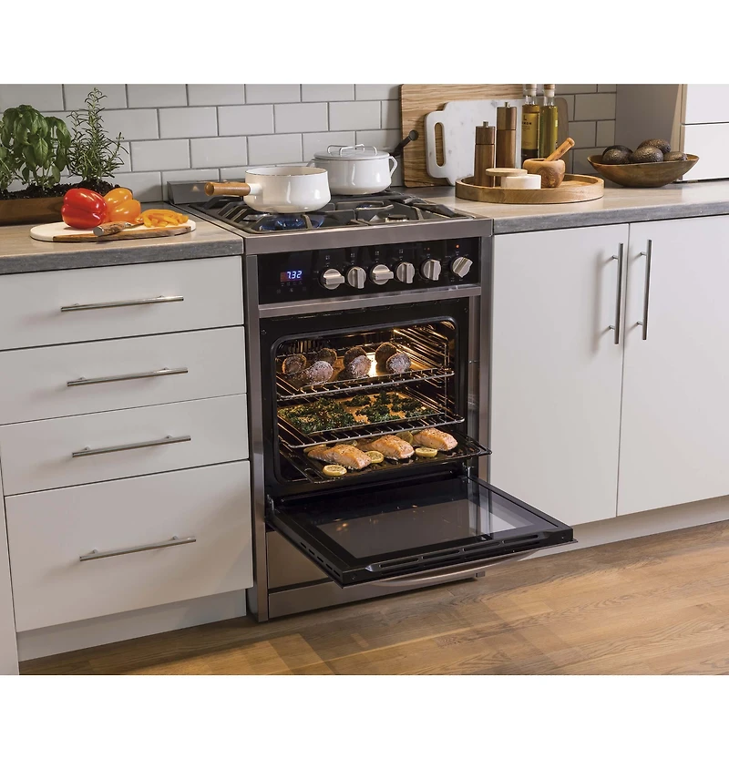 Stainless 24 inch 2.0 Cu. Ft. Dual-Fuel Free-Standing Range
