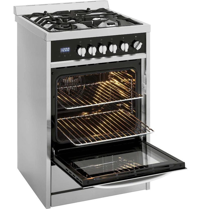 Stainless 24 inch 2.0 Cu. Ft. Dual-Fuel Free-Standing Range