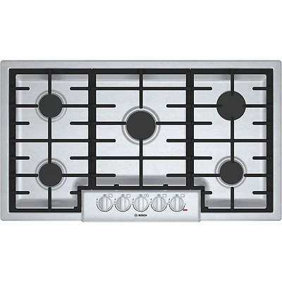 800 Series 36 inch Stainless 5 Burner Gas Cooktop - OPEN BOX