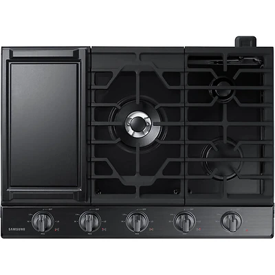 30 inch Black Stainless 5 Burner Gas Cooktop - OPEN BOX