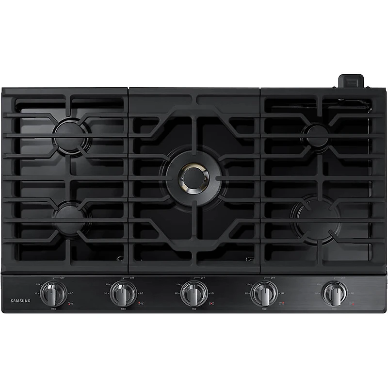 36 inch Black Stainless 5 Burner Gas Cooktop