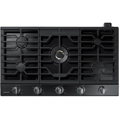 36 inch Black Stainless 5 Burner Gas Cooktop