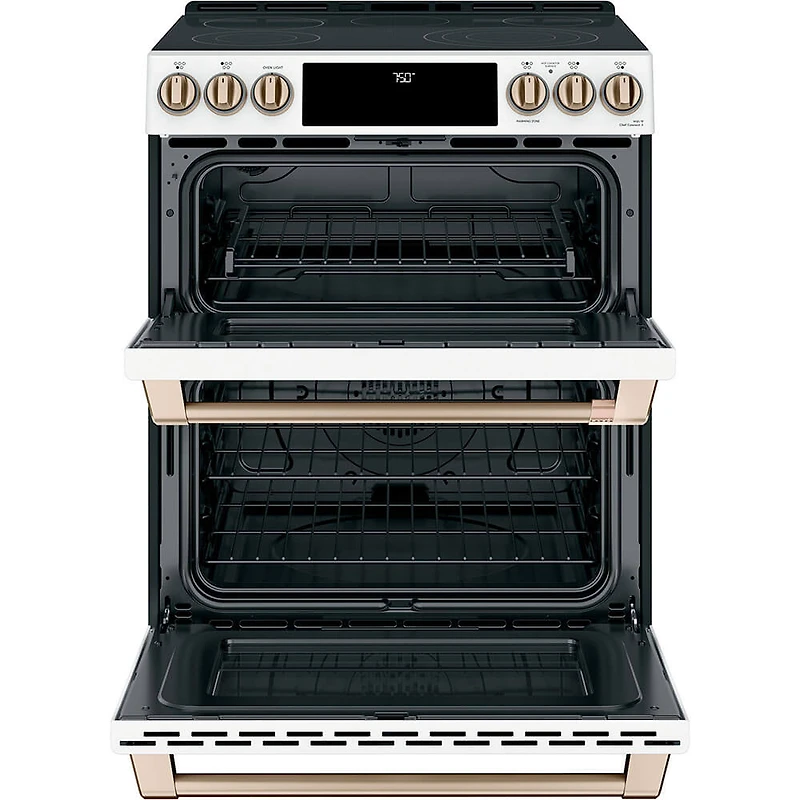 7 Cu. Ft. Matte White Double Oven Convection Range