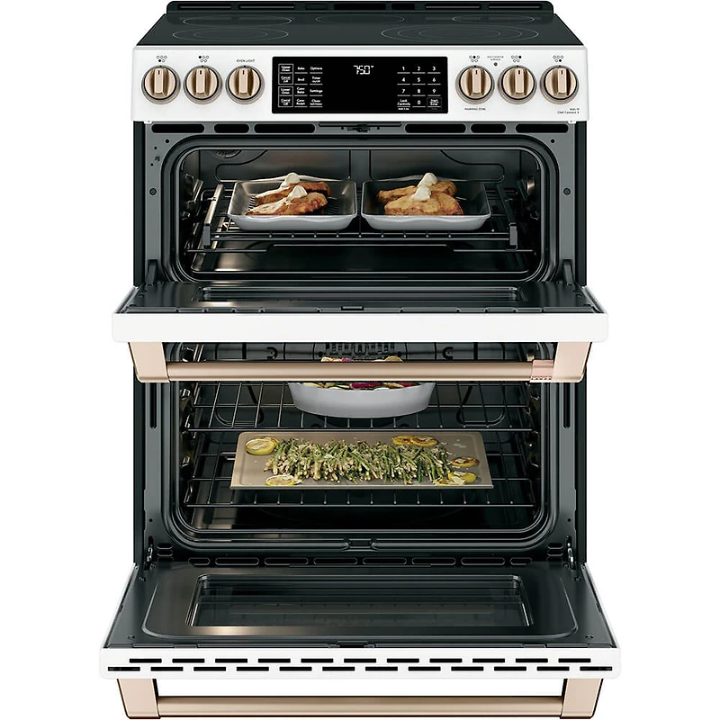 7 Cu. Ft. Matte White Double Oven Convection Range