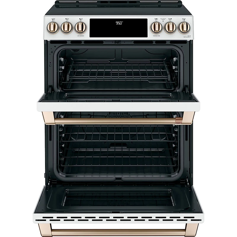7 Cu. Ft. Matte White Induction and Convection Double Oven Range