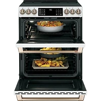 7 Cu. Ft. Matte White Induction and Convection Double Oven Range