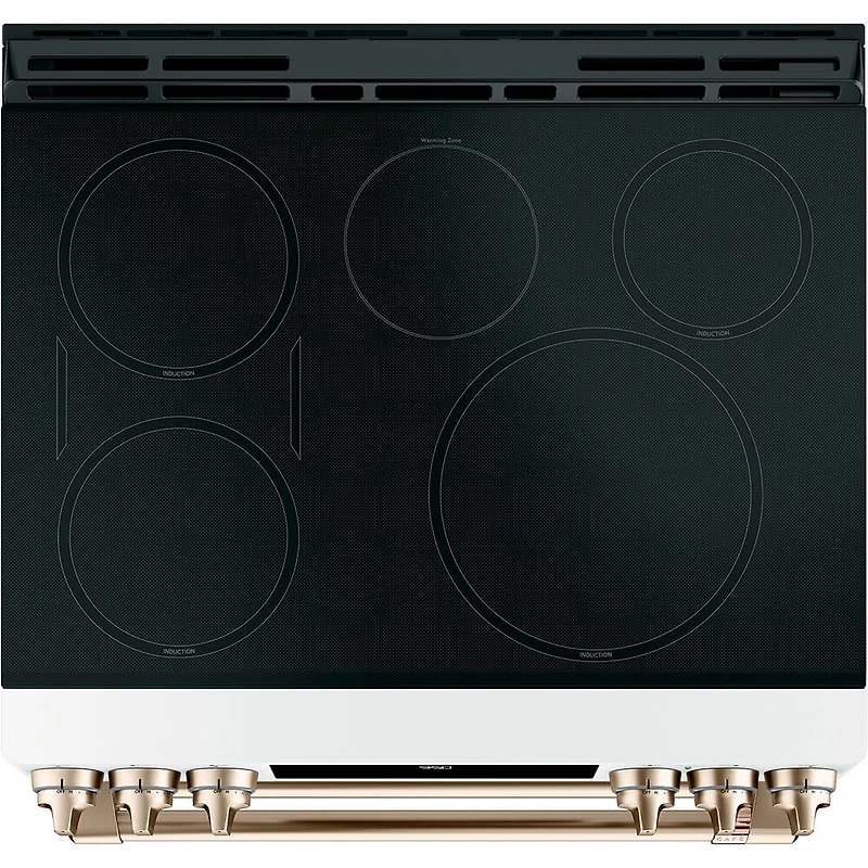 7 Cu. Ft. Matte White Induction and Convection Double Oven Range