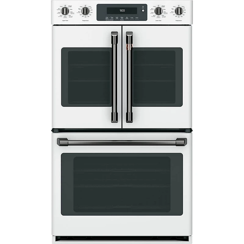 Black French Door Double Wall Oven Handles