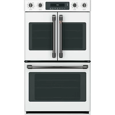 Black French Door Double Wall Oven Handles