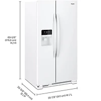 25 Cu. Ft. White Side-by-Side Refrigerator - OPEN BOX