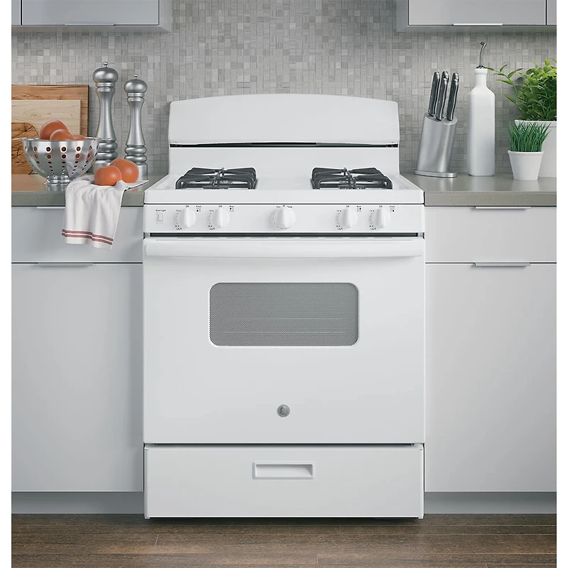 4.8 Cu. Ft. White 4 Burner Gas Range