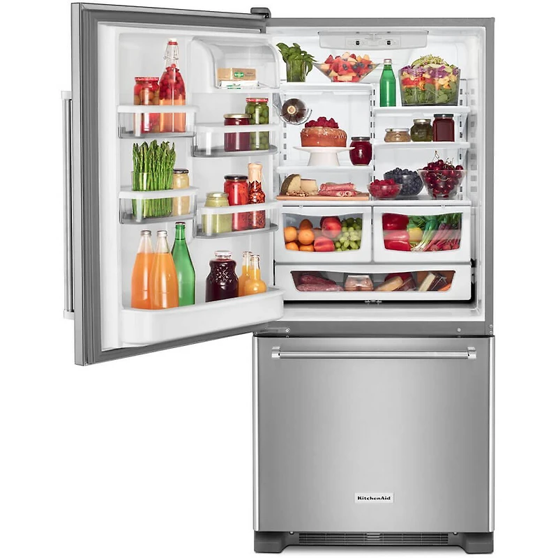 22 Cu. Ft. Stainless Bottom Freezer Refrigerator