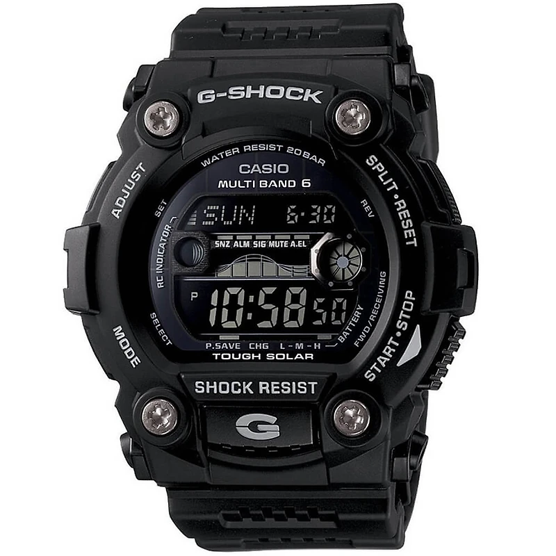 Mens Black G-Shock Solar Atomic Watch