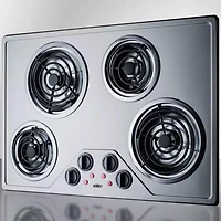 30 inch Stainless 4 Burner Electric Coil Cooktop