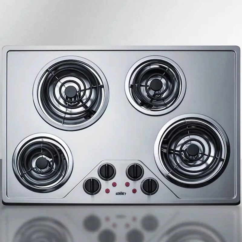 30 inch Stainless 4 Burner Electric Coil Cooktop