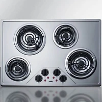 30 inch Stainless 4 Burner Electric Coil Cooktop