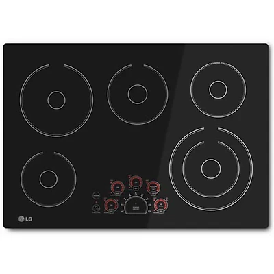 30 inch 5 Burner Black Smooth Surface Electric Cooktop