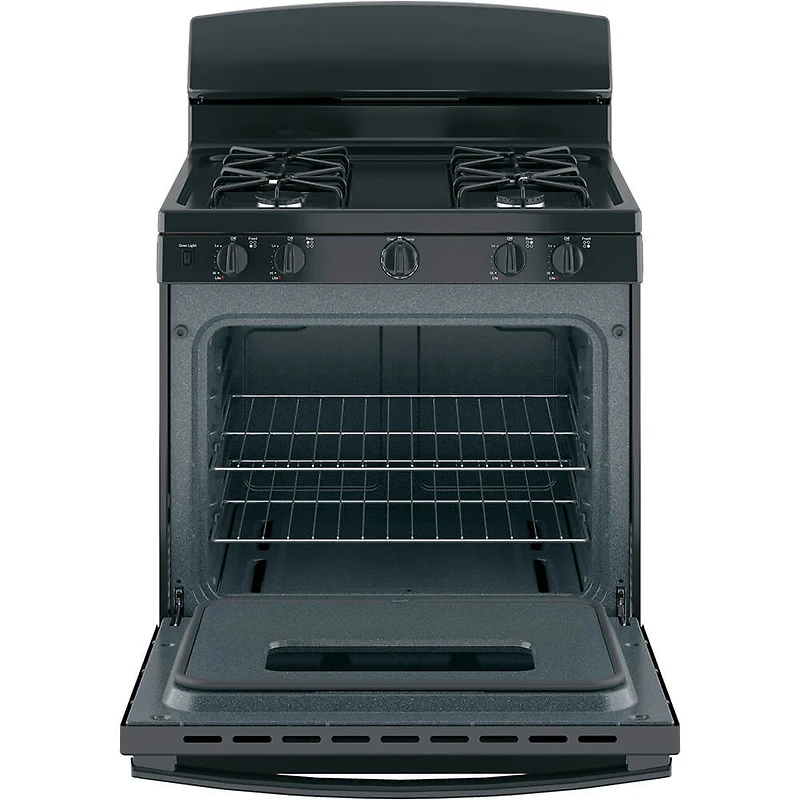4.8 Cu. Ft. Black Free-Standing Front Control Gas Range