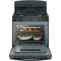 4.8 Cu. Ft. Black Free-Standing Front Control Gas Range