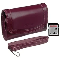 Camera case for S4000 w/4GB SD Card (Plum) - OPEN BOX
