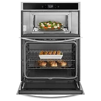 30 inch Stainless Single Combination Smart Wall Oven with Built In Microwave - OPEN BOX