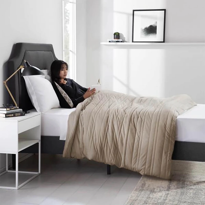 Queen Anchor™ 15lb Weighted Blanket - Tan