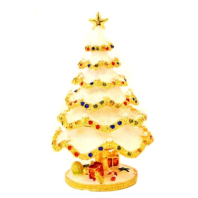 Christmas Tree with Snow Trinket Box