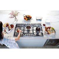 36 inch Stainless 5 Burner Masterpiece Series Gas Cooktop