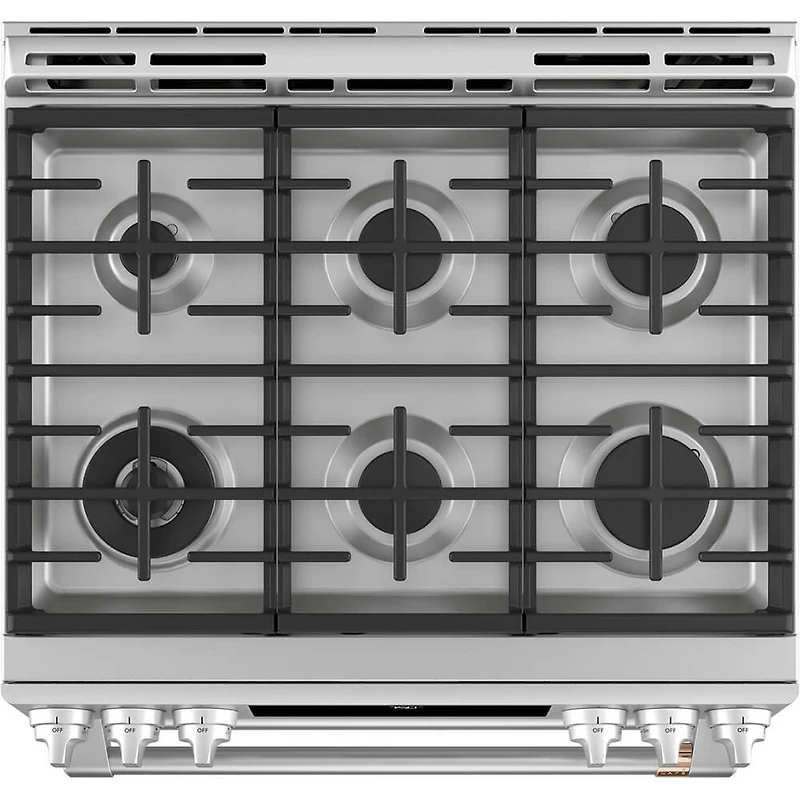 6.7 Cu. Ft. Stainless 6 Burner Gas Double-Oven Range