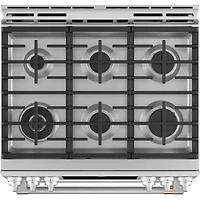 6.7 Cu. Ft. Stainless 6 Burner Gas Double-Oven Range