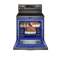 6.3 Cu. Ft. Black Stainless Electric Convection Smart Range with Air-Fry - OPEN BOX