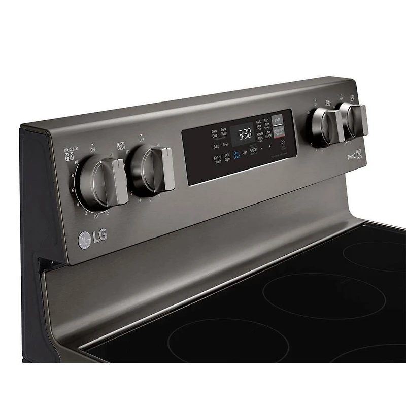 6.3 Cu. Ft. Black Stainless Electric Convection Smart Range with Air-Fry - OPEN BOX