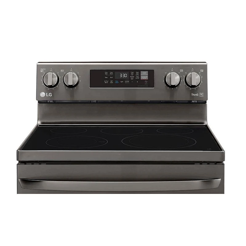 6.3 Cu. Ft. Black Stainless Electric Convection Smart Range with Air-Fry - OPEN BOX