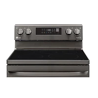 6.3 Cu. Ft. Black Stainless Electric Convection Smart Range with Air-Fry - OPEN BOX