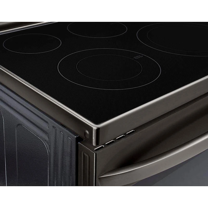 6.3 Cu. Ft. Black Stainless Electric Convection Smart Range with Air-Fry - OPEN BOX