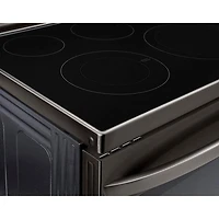 6.3 Cu. Ft. Black Stainless Electric Convection Smart Range with Air-Fry - OPEN BOX