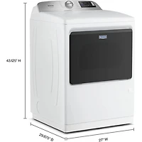 7.4 Cu.Ft. White Top Load Smart Dryer - OPEN BOX