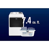 7.4 Cu.Ft. White Top Load Smart Dryer - OPEN BOX