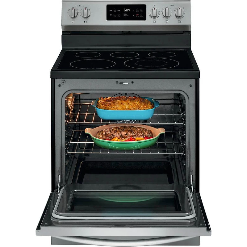 5.4 Cu.Ft. Stainless Electric Range with Steam Clean - OPEN BOX