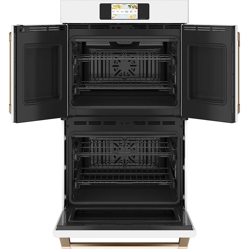 30 inch Matte White French Door Double Wall Convection Oven