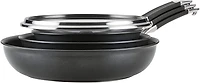 SmartStack Hard-Anodized Nonstick Cookware Induction Pots and Pans Set, 10-Piece, Black