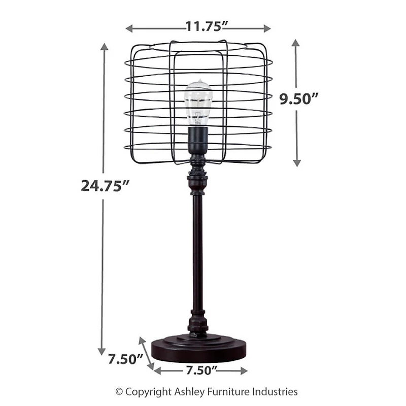 Javan Table Lamp - Antique Black - OPEN BOX