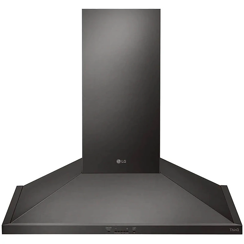 inch Black Stainless Wall Mount Chimney Hood
