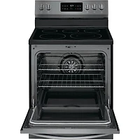 5.4 Cu.Ft. Black Stainless Electric Convection Range with Steam Clean