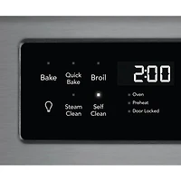 5.4 Cu.Ft. Black Stainless Electric Convection Range with Steam Clean