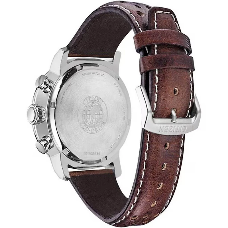 Brycen Collection Solar Chronograph Watch - Brown/Blue