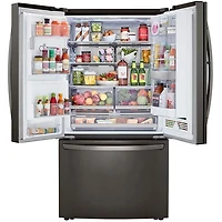 30 Cu. Ft. Black Stainless French-Door Smart Refrigerator - OPEN BOX