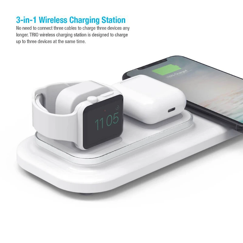 Trio 3-in-1 Qi Wireless Charger - OPEN BOX