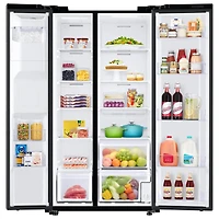 22 Cu. Ft. Black Stainless Steel Side-by-Side Counter-Depth Refrigerator - OPEN BOX